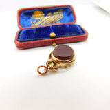 Victorian 9ct Rose Gold Bloodstone & Carnelian Fob Spinner c1900 Antique