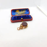 Victorian 9ct Rose Gold Bloodstone & Carnelian Fob Spinner c1900 Antique