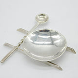 Sterling Silver Novelty Ski Form Salt Cellars Vintage 1973 Sheffield Merriman
