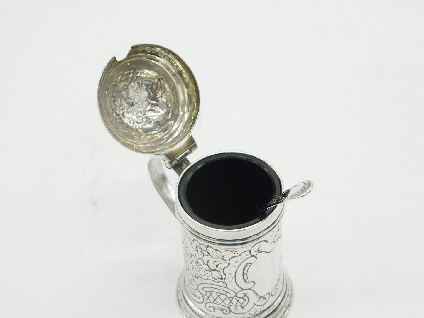 Victorian Sterling Silver Novelty Tankard Form Mustard Pot Antique 1890 London