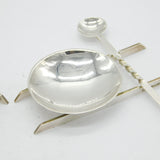 Sterling Silver Novelty Ski Form Salt Cellars Vintage 1973 Sheffield Merriman