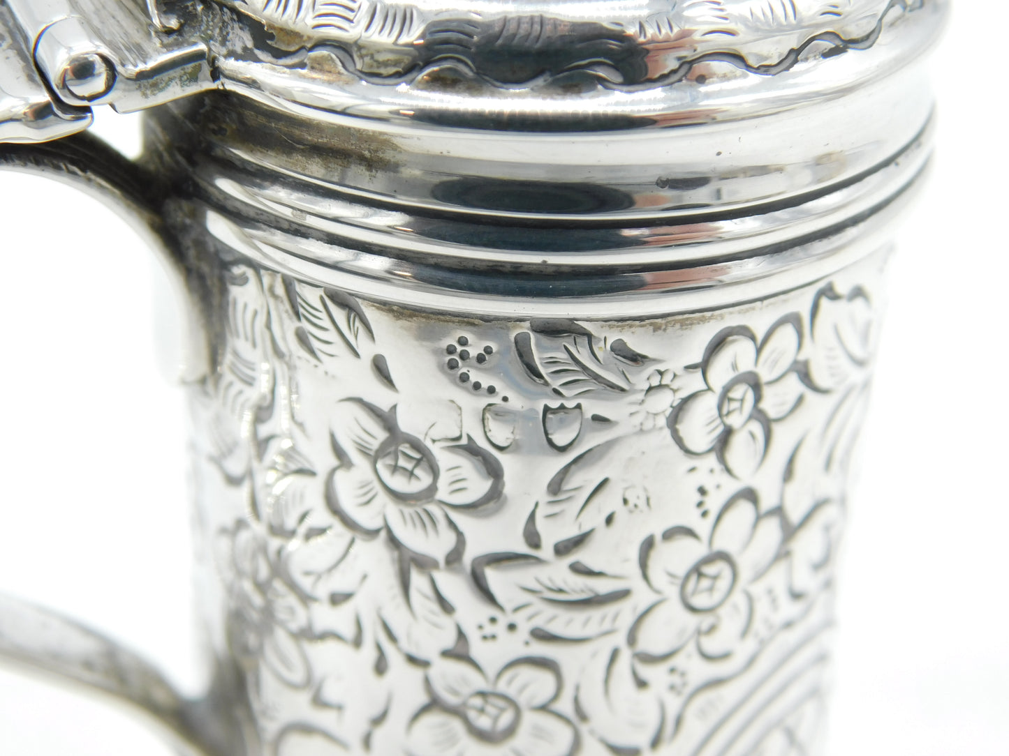 Victorian Sterling Silver Novelty Tankard Form Mustard Pot Antique 1890 London