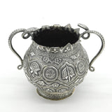 Victorian Kutch Indian Sterling Silver Snake Form Sugar Bowl Antique c1880