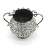 Victorian Kutch Indian Sterling Silver Snake Form Sugar Bowl Antique c1880