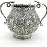 Victorian Kutch Indian Sterling Silver Snake Form Sugar Bowl Antique c1880
