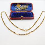 Victorian 9ct Gold Cable Link Chain Necklace Antique c1880 17" Length