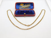 Victorian 9ct Gold Cable Link Chain Necklace Antique c1880 17" Length