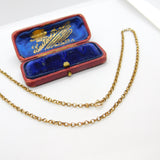 Victorian 9ct Gold Cable Link Chain Necklace Antique c1880 17" Length