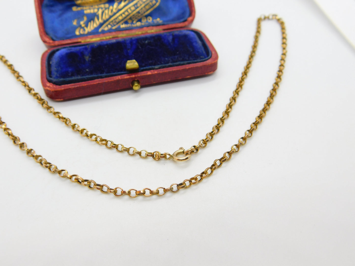 Victorian 9ct Gold Cable Link Chain Necklace Antique c1880 17" Length