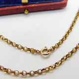 Victorian 9ct Gold Cable Link Chain Necklace Antique c1880 17" Length