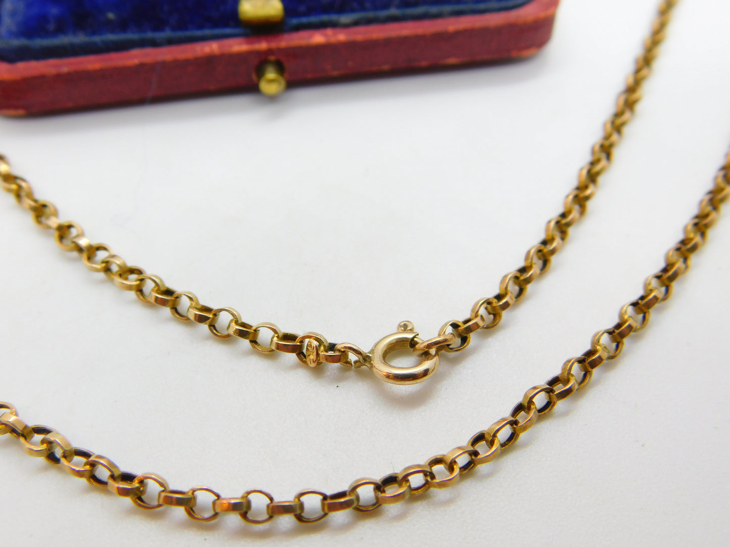 Victorian 9ct Gold Cable Link Chain Necklace Antique c1880 17" Length