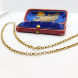 Victorian 9ct Gold Cable Link Chain Necklace Antique c1880 17" Length