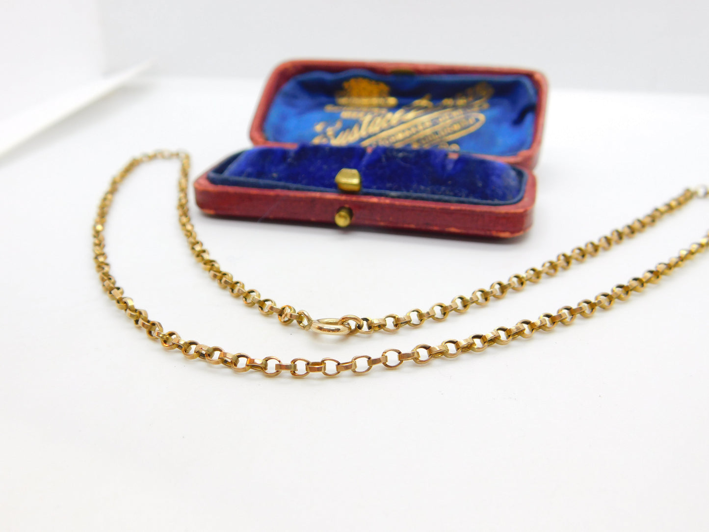 Victorian 9ct Gold Cable Link Chain Necklace Antique c1880 17" Length