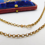 Victorian 9ct Gold Cable Link Chain Necklace Antique c1880 17" Length