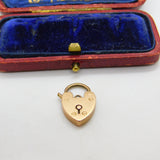 Edwardian 9ct Rose Gold Heart Lock Charm Bracelet 1904 Birmingham Antique