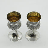 Scottish Sterling Silver Pair of Thistle Whisky Shot Tot Goblets Vintage 2007