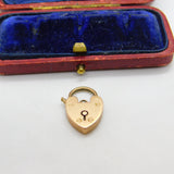 Edwardian 9ct Rose Gold Heart Lock Charm Bracelet 1904 Birmingham Antique