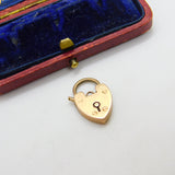 Edwardian 9ct Rose Gold Heart Lock Charm Bracelet 1904 Birmingham Antique