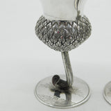 Scottish Sterling Silver Pair of Thistle Whisky Shot Tot Goblets Vintage 2007