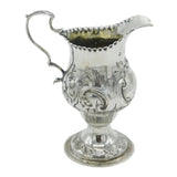 George III Sterling Silver Floral Pedestal Cream Jug Antique 1775 London