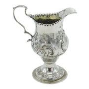 George III Sterling Silver Floral Pedestal Cream Jug Antique 1775 London