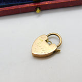 Edwardian 9ct Rose Gold Heart Lock Charm Bracelet 1904 Birmingham Antique