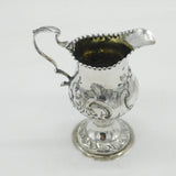 George III Sterling Silver Floral Pedestal Cream Jug Antique 1775 London