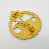 Gold on Sterling Silver & Enamel Horse Racing Brooch Vintage 1968 Birmingham
