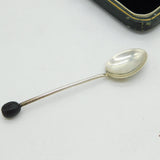 Boxed Set of Sterling Silver & Floral Enamel Coffee Spoons Vintage 1955 Birmingham