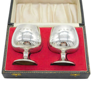 Boxed Pair of Sterling Silver Wine Goblets Vintage 1978 Sheffield