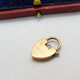Edwardian 9ct Rose Gold Heart Lock Charm Bracelet 1904 Birmingham Antique