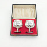 Boxed Pair of Sterling Silver Wine Goblets Vintage 1978 Sheffield