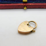 Edwardian 9ct Rose Gold Heart Lock Charm Bracelet 1904 Birmingham Antique