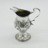 George III Sterling Silver Floral Pedestal Cream Jug Antique 1775 London