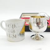 Boxed Pair of Sterling Silver Wine Goblets Vintage 1978 Sheffield