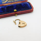 Edwardian 9ct Rose Gold Heart Lock Charm Bracelet 1904 Birmingham Antique