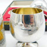 Boxed Pair of Sterling Silver Wine Goblets Vintage 1978 Sheffield