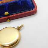 9ct Yellow Gold Back & Front Circular Locket Pendant Antique c1920 Art Deco