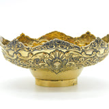 Edwardian Sterling Silver Gilt Floral & Cherub Pattern Sugar Bowl 1908 Antique