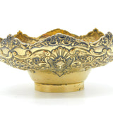 Edwardian Sterling Silver Gilt Floral & Cherub Pattern Sugar Bowl 1908 Antique