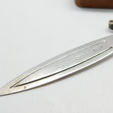 Victorian Sterling Silver Mother of Pearl Sword Shape Bookmark 1889 Antique