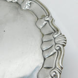 George II Sterling Silver Floral Edge Salver Dish Antique 1756 London