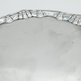George II Sterling Silver Floral Edge Salver Dish Antique 1756 London