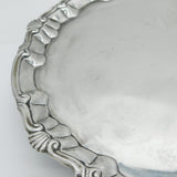 George II Sterling Silver Floral Edge Salver Dish Antique 1756 London
