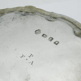 George II Sterling Silver Floral Edge Salver Dish Antique 1756 London