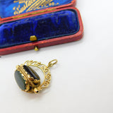9ct Yellow Gold, Bloodstone, Carnelian, Onyx Victorian Style Spinner Pendant