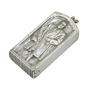 Sterling Silver King Edward VII Portrait Vesta Case Antique 1909 London