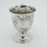 Victorian Silver Plated Art Nouveau Floral Christening Mug c1890 Antique