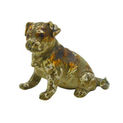 Victorian Cold Painted Vienna Bronze Terrier Dog Miniature Figure Antique c1860