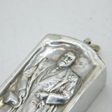 Sterling Silver King Edward VII Portrait Vesta Case Antique 1909 London